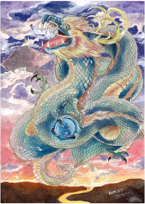 雲を渡る神獣（青龍）ポストカード by 晴雪｜雑貨百般・本当に売ってる