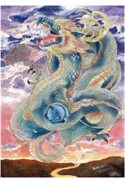 雲を渡る神獣（青龍）ポストカード by 晴雪｜雑貨百般・本当に売ってる