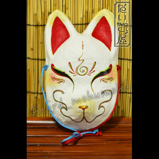 気まぐれ値下げ⤵️価格戻し有り❗1点もの縮緬手作り狐の花魁おいらん❄ だいきょ屋 お面 狐面【ぬ】 by だいきょ屋｜雑貨百般・本当に売ってる