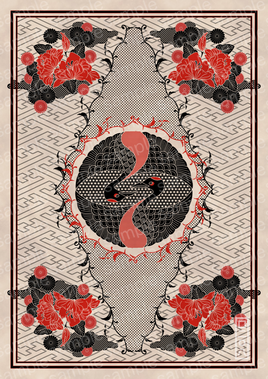 ポストカード鶴柄B by ⬜︎二◯八(カクニマルハチ)｜雑貨百般・本当に
